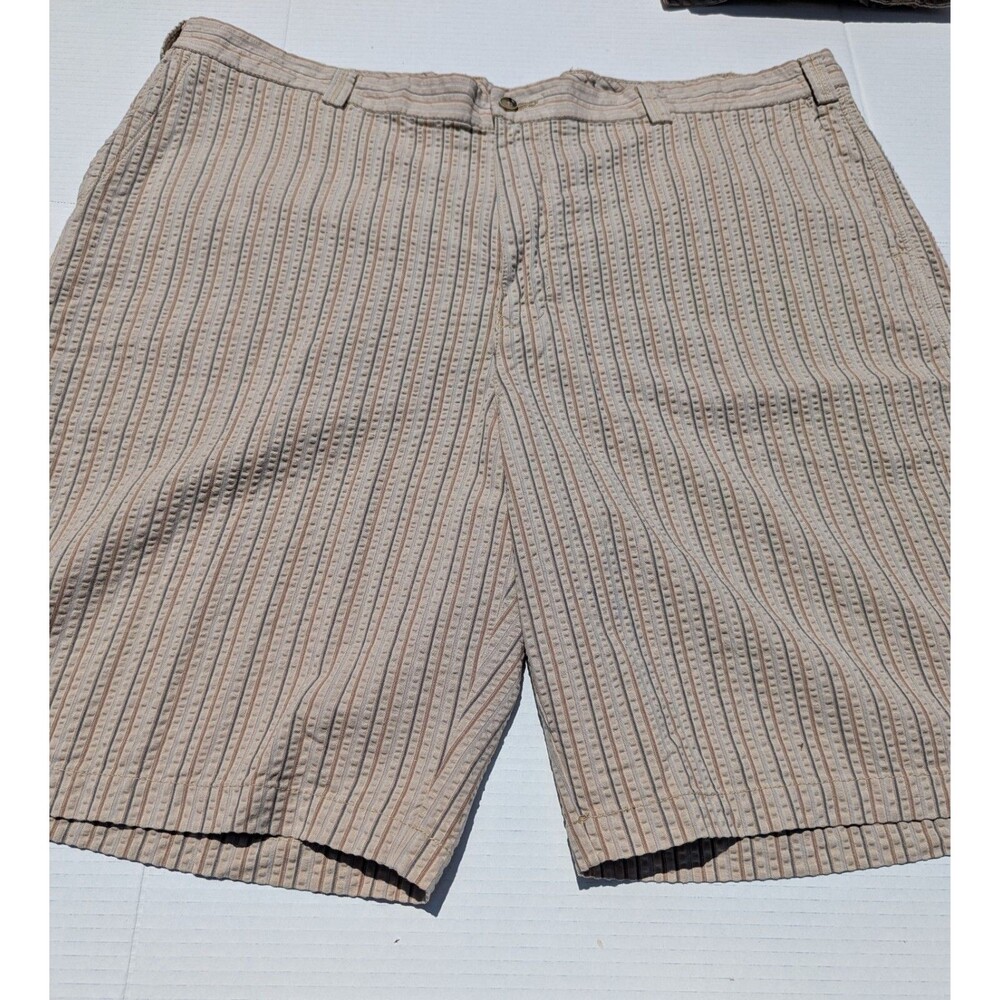Tommy Bahama Mens Size 42 Silk Cotton Brown tan textured Golf shorts